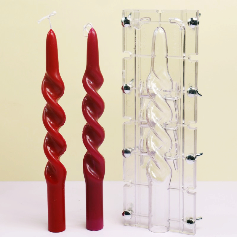 Candle Making Kit Diy - Memutar Garis Kolom Akrilik Cetakan Lilin