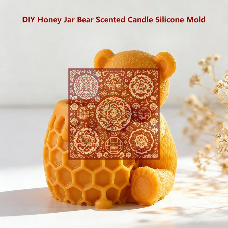 Candle Making Supplies - Cetakan Silikon Lilin Aroma Beruang Honeypot