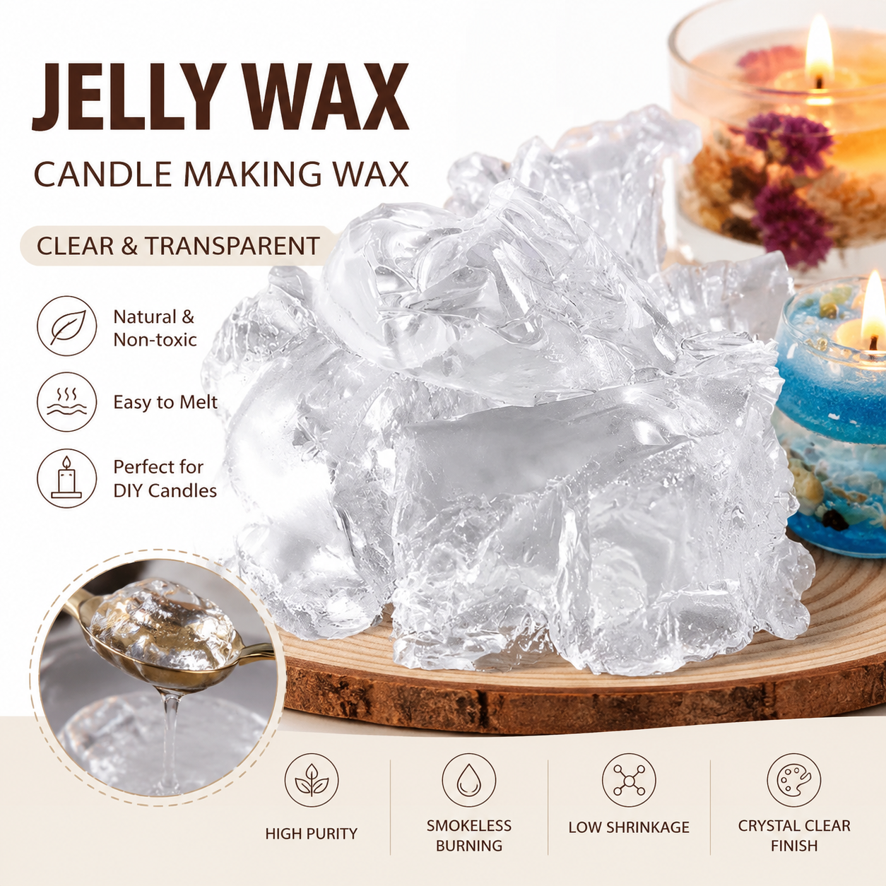 Candle Making Gel Wax - 50/100/200/500g Bahan Pembuatan Lilin Jelly Wax,