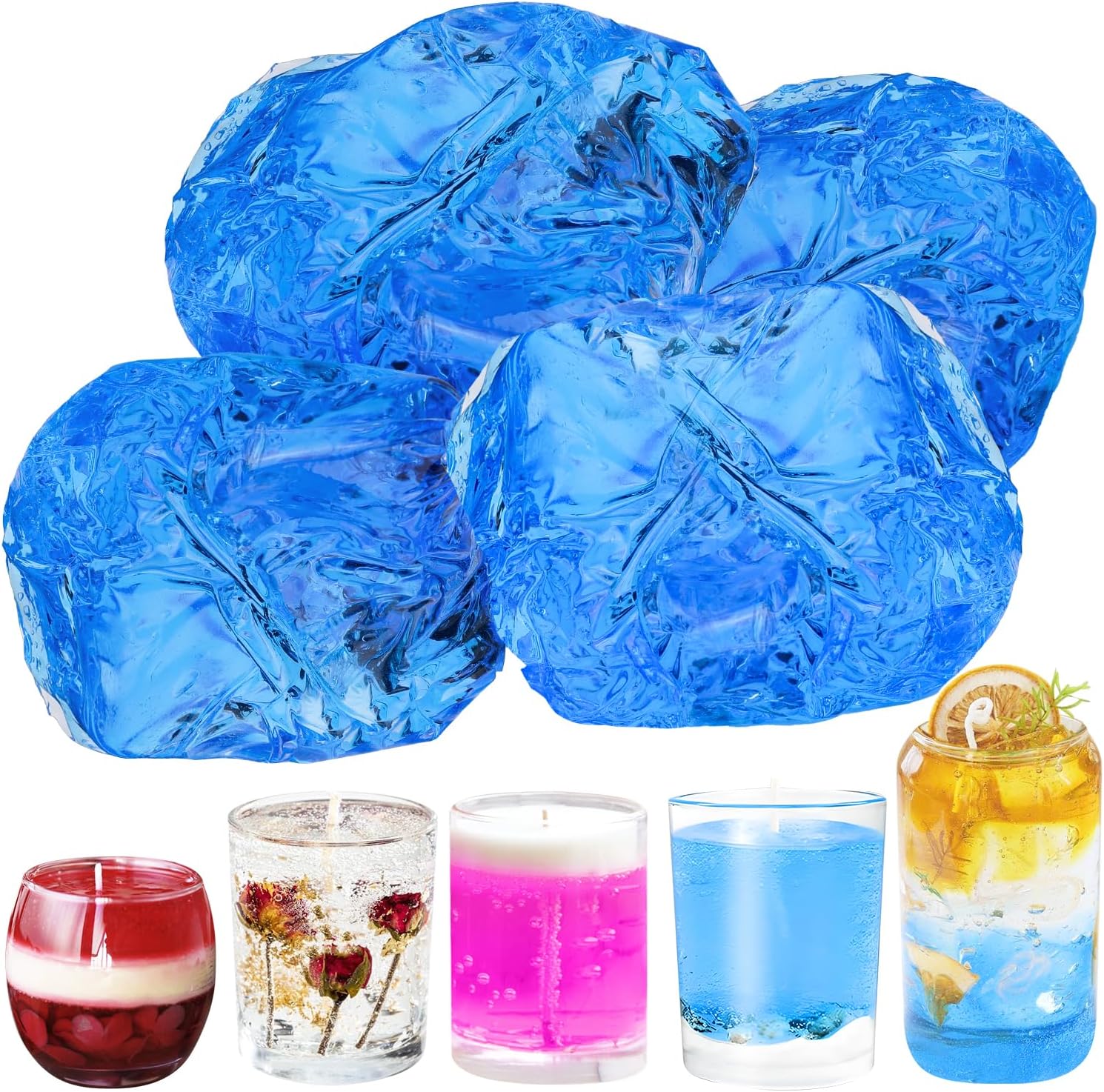 Candle Making Gel Wax - 100G Lilin Bening Biru untuk Pembuatan