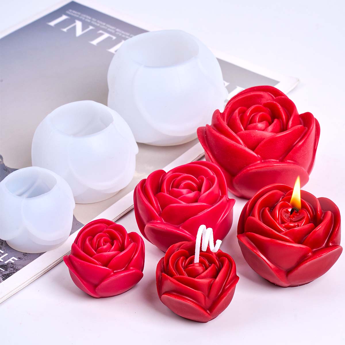 Candle Making Gel Wax - Cetakan Lilin Silikon Bentuk Bunga 3D