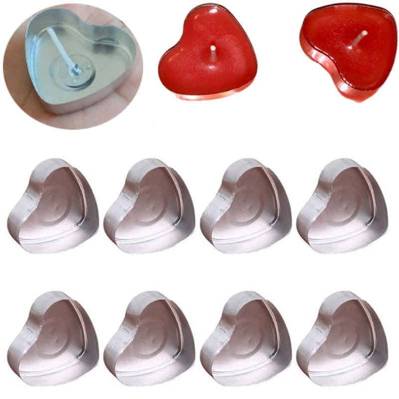 100 Set Bentuk Hati Kosong Alu - Candle Making Kit Diy ulasan dan harga