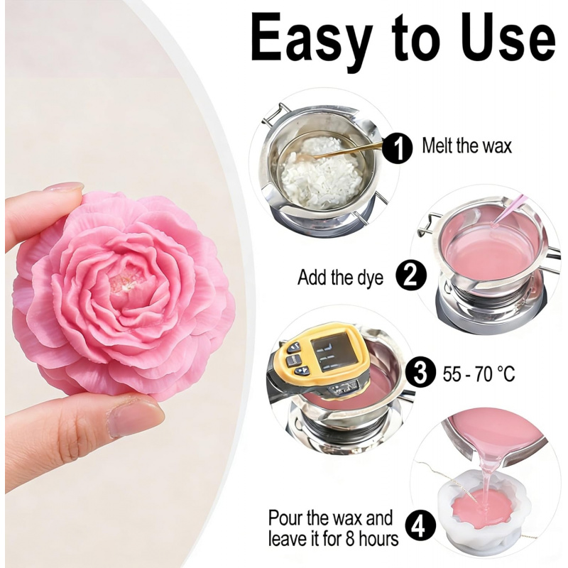Set Cetakan Lilin 5 Bunga, Cet - Candle Making Kit Diy ulasan dan harga
